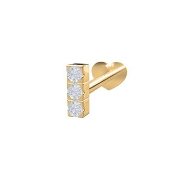 Nordahl's PIERCE52 labret-piercing i 14 kt. guld med tre glimtrende diamanter